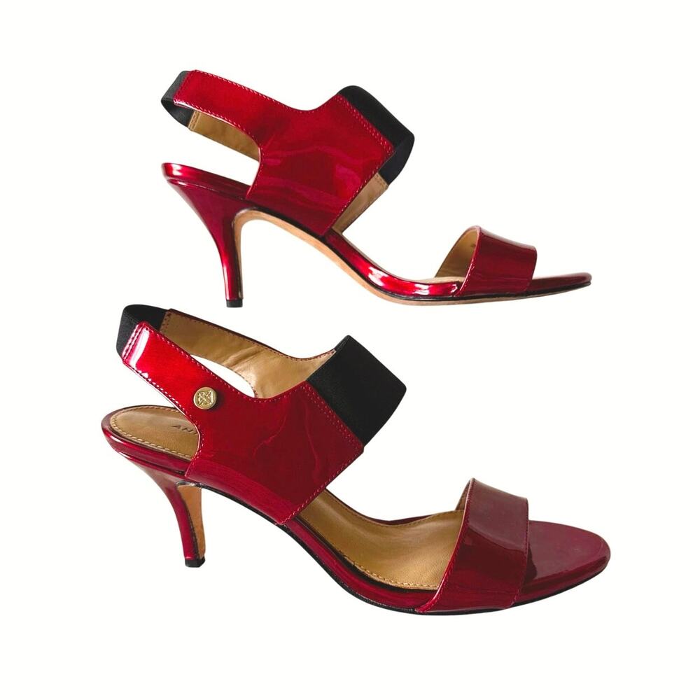 Antonio Melani "Tatiana" Red Patent Leather Slingback Heels Size 8 *EUC